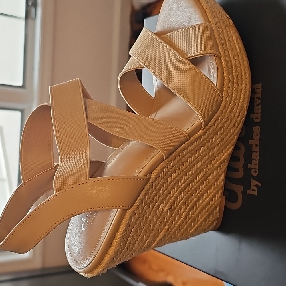 Charles by Charles David Alyce Wedge Nude Size 8